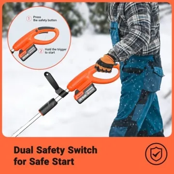 VOLTASK Cordless Snow Shovel - 24V | 11-Inch | 4-Ah Cordless Snow Blower, Battery Snow Blower with Adjustable Front Handle (4-Ah Battery & Quick Charger Included)