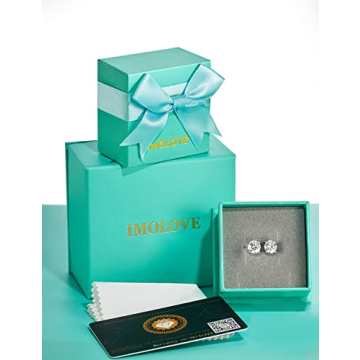 IMOLOVE Moissanite Stud Earrings | Sparkling Quality Jewelry