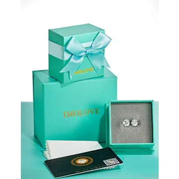 IMOLOVE Moissanite Stud Earrings | Sparkling Quality Jewelry