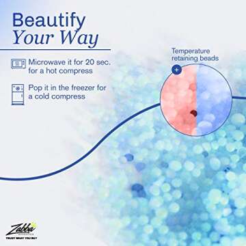 PerfeCore Facial Mask Get Rid of Puffy Eyes Migraine Relief, Sleeping, Travel Therapeutic Hot Cold Compress Pack Gel Beads, Spa Therapy Wrap for Sinus Face Puffiness Headaches Gel Mask