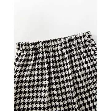 Stylish WDIRARA Houndstooth Outfit for Toddler Girls