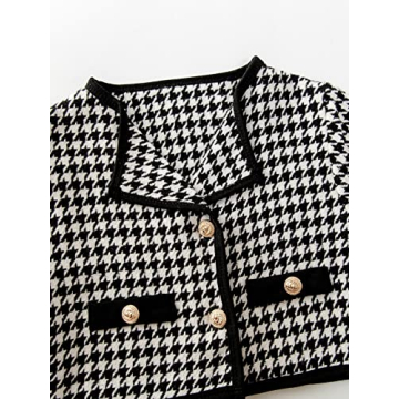 Stylish WDIRARA Houndstooth Outfit for Toddler Girls