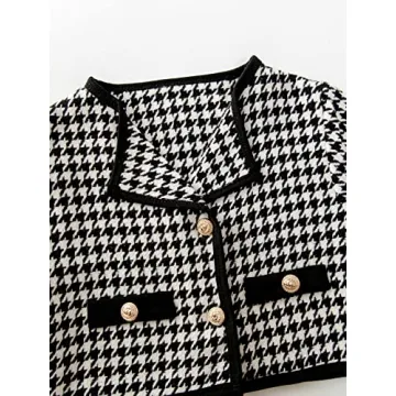 Stylish WDIRARA Houndstooth Outfit for Toddler Girls