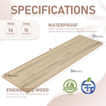 Stylish Kaboon 36 Inch Floating Shelves Set of 2