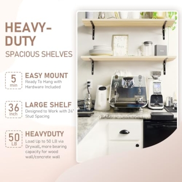 Stylish Kaboon 36 Inch Floating Shelves Set of 2