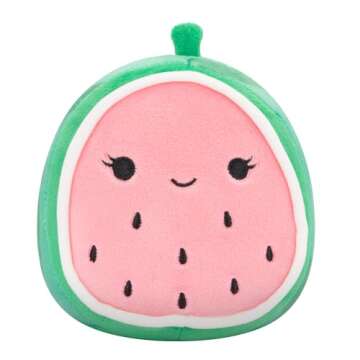 Squishmallows Original 5-Inch Food 4-Pack – Kachina Kiwi, Rayen Pancakes, Visconti Lemon Macaron, Wanda Watermelon – Official Jazwares Plush (Little)