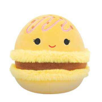 Squishmallows Original 5-Inch Food 4-Pack – Kachina Kiwi, Rayen Pancakes, Visconti Lemon Macaron, Wanda Watermelon – Official Jazwares Plush (Little)