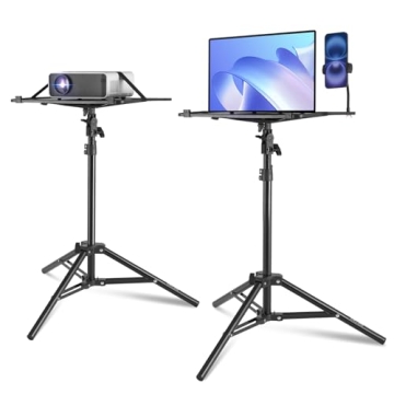 VEVOR Projector Stand, Laptop Stand Tripod Adjustable Height from 26.97 to 63 in, Portable Projector...
