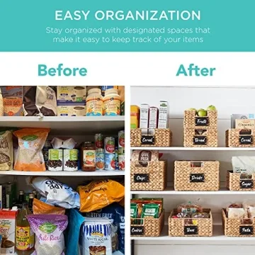 Best Choice Products Pantry Baskets Set of 2 with Chalkboard Labels