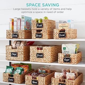 Best Choice Products Pantry Baskets Set of 2 with Chalkboard Labels