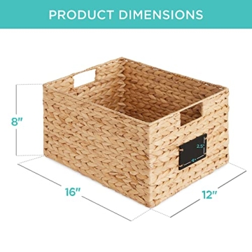 Best Choice Products Pantry Baskets Set of 2 with Chalkboard Labels