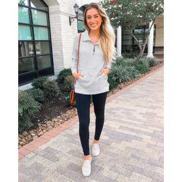 BTFBM Women Fashion Quilted Pattern Lightweight Zipper Long Sleeve Plain Casual Ladies Sweatshirts Pullovers Shirts Tops (White, Medium)