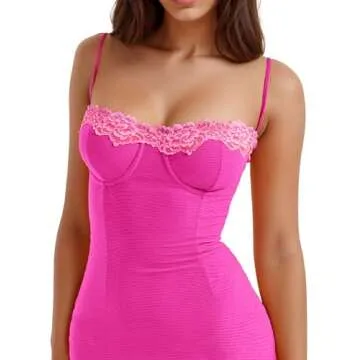 Stylish ISZPLUSH Women’s Elegant Lace Trim Dress