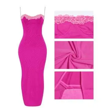 Stylish ISZPLUSH Women’s Elegant Lace Trim Dress