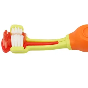 TIHOOD Three Sided Pet Toothbrush for Easy Dental Care