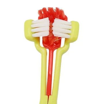 TIHOOD Three Sided Pet Toothbrush for Easy Dental Care
