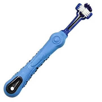 TIHOOD Three Sided Pet Toothbrush for Easy Dental Care