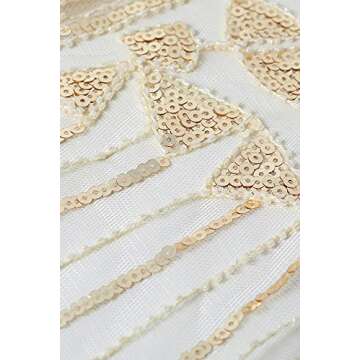 BABEYOND 1920s Shawl Wraps Sequin Beaded Evening Cape Bridal Shawl Bolero Flapper Cover Up (Beige)