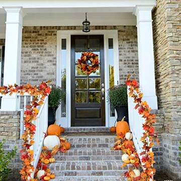Artiflr Fall Garland 5.9Ft Maple Leaf Decor for Home