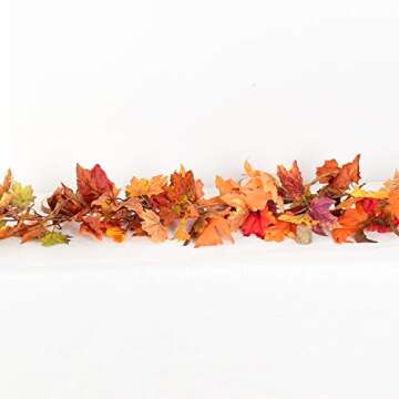 Artiflr Fall Garland 5.9Ft Maple Leaf Decor for Home
