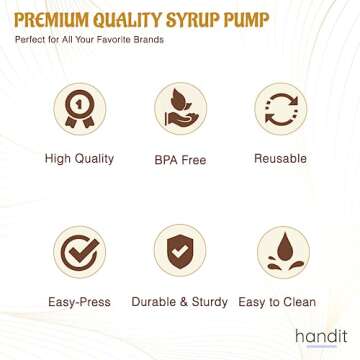 HANDIT Gold Coffee Syrup Pumps for 25.4oz/750ml Bottles