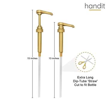 HANDIT Gold Coffee Syrup Pumps for 25.4oz/750ml Bottles
