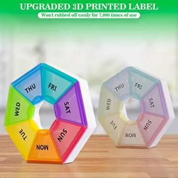 Large Weekly Pill Organizer, Gelibo Pill Box 7 Day, Easy to Open Pill Case, Daily Medicine Organizer, Travel Pill Container, Vitamin Holder for Medication, Supplements, Fish Oils