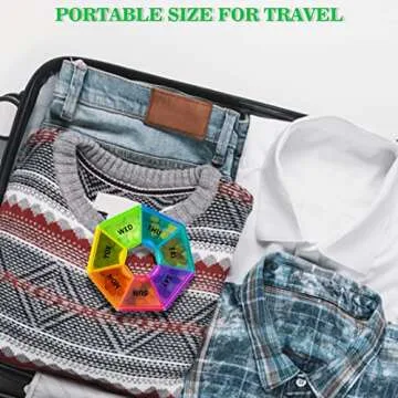 Large Weekly Pill Organizer, Gelibo Pill Box 7 Day, Easy to Open Pill Case, Daily Medicine Organizer, Travel Pill Container, Vitamin Holder for Medication, Supplements, Fish Oils