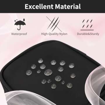 XIAOLER Small Makeup Pouch, Double Zipper Cosmetic Bag, Travel Makeup Bag, Cute Makeup Bag for Purse, Mini Toiletry Bag (Black)