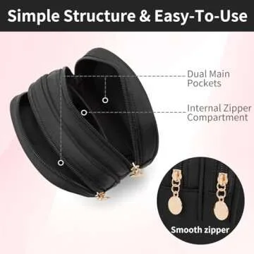 XIAOLER Small Makeup Pouch - Durable Travel Cosmetic Bag