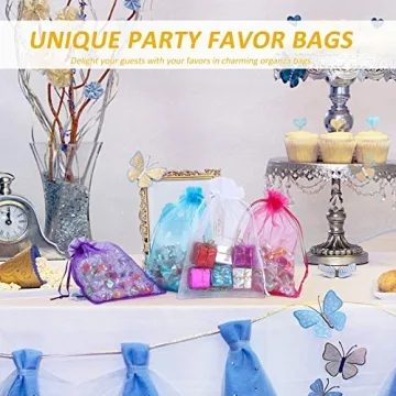 Elegant Angooni Organza Gift Bags - 100PCS for All Occasions