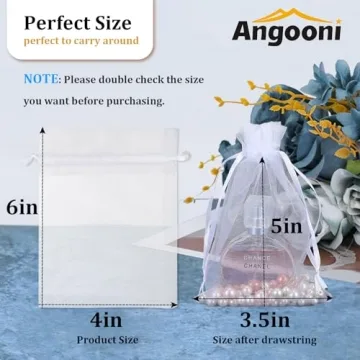 Elegant Angooni Organza Gift Bags - 100PCS for All Occasions