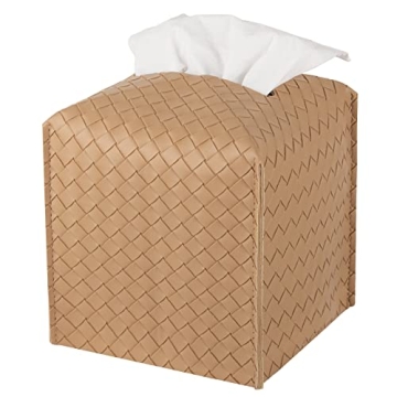 Zoocatia PU Leather Tissue Box Cover - Stylish Square Tissue Holder for Home Decor