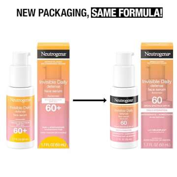 Neutrogena Invisible Daily Defense Face Sunscreen + Hydrating Serum with Broad Spectrum SPF 60 & Ant...