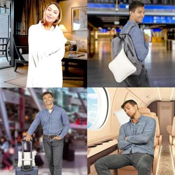 BlueHills Premium Soft Plush Travel Blanket Pillow for Airplane Traveling Essentials in a Bag Flight...