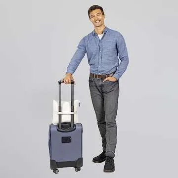 BlueHills Premium Soft Plush Travel Blanket Pillow for Airplane Traveling Essentials in a Bag Flight Throw with Backpack Clip Compact Portable Plane Accessories Ivory White - T025