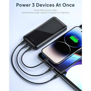 Feeke Portable-Charger-Power-Bank - 2 Pack 15000mAh Dual USB Power Bank Output 5V3.1A Fast Charging Portable Charger Compatible with Smartphones and All USB Devices