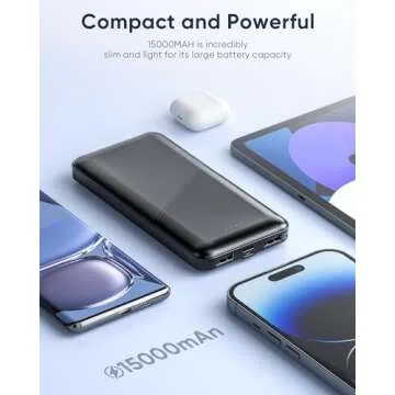 Feeke Portable-Charger-Power-Bank - 2 Pack 15000mAh Dual USB Power Bank Output 5V3.1A Fast Charging Portable Charger Compatible with Smartphones and All USB Devices