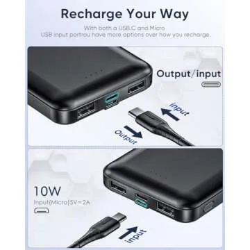 Feeke Portable-Charger-Power-Bank - 2 Pack 15000mAh Dual USB Power Bank Output 5V3.1A Fast Charging Portable Charger Compatible with Smartphones and All USB Devices