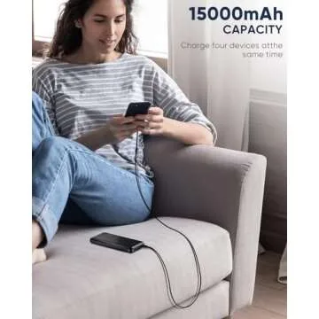 Feeke Portable-Charger-Power-Bank - 2 Pack 15000mAh Dual USB Power Bank Output 5V3.1A Fast Charging Portable Charger Compatible with Smartphones and All USB Devices
