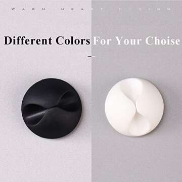 Homeditor Adhesive Cable Clips, 9 Pack White Cord Organizer, Cable Management for Home, Office, Car,...