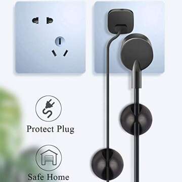 Homeditor Adhesive Cable Clips, 9 Pack White Cord Organizer, Cable Management for Home, Office, Car, Wire Holder for Desk, TV, Computer, Self Adhesive Cord Holders…