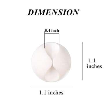 Homeditor Adhesive Cable Clips, 9 Pack White Cord Organizer, Cable Management for Home, Office, Car, Wire Holder for Desk, TV, Computer, Self Adhesive Cord Holders…