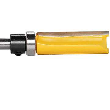 SaferCCTV 1/4 Shank Flush Trim Router Bit, 1/2-Inch W X 1-1/2-Inch H,1/4 inch Shank Woodworking Top Bearing Flush Trim Bit (Yellow)