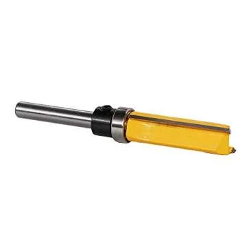 SaferCCTV 1/4 Shank Flush Trim Router Bit, 1/2-Inch W X 1-1/2-Inch H,1/4 inch Shank Woodworking Top Bearing Flush Trim Bit (Yellow)