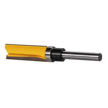 SaferCCTV 1/4 Shank Flush Trim Router Bit, 1/2-Inch W X 1-1/2-Inch H,1/4 inch Shank Woodworking Top Bearing Flush Trim Bit (Yellow)