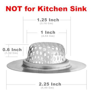 2 Pack - 2.25" Top / 1" Basket- Sink Strainer Bathroom, Utility, Slop, Laundry, RV and Lavatory Sink...