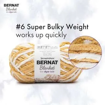 Bernat Blanket Tie Dye-Ish Golden Rays Yarn - 2 Pack of 10.5oz/300g - Polyester - #6 Super Bulky - 220 Yards - Knitting & Crochet