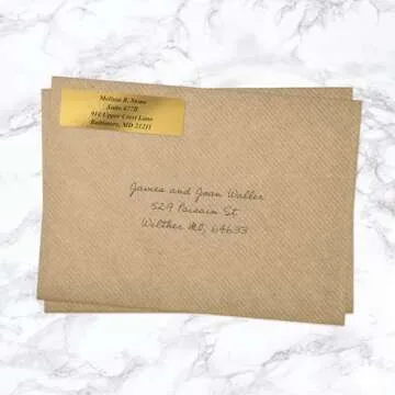 Gold Foil Personalized Return Address Labels Without Dispenser - Roll of 250 Custom Stickers