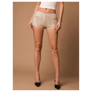 SHENHE Sparkly Sequin Party Shorts for Night Out